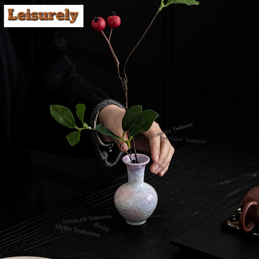 Crystal Glaze Kiln Fambe Jade Belly Vase Ancient Home Decorations Cachepot Planters Plant Pot Flowerpot Cafes Equipment Gift