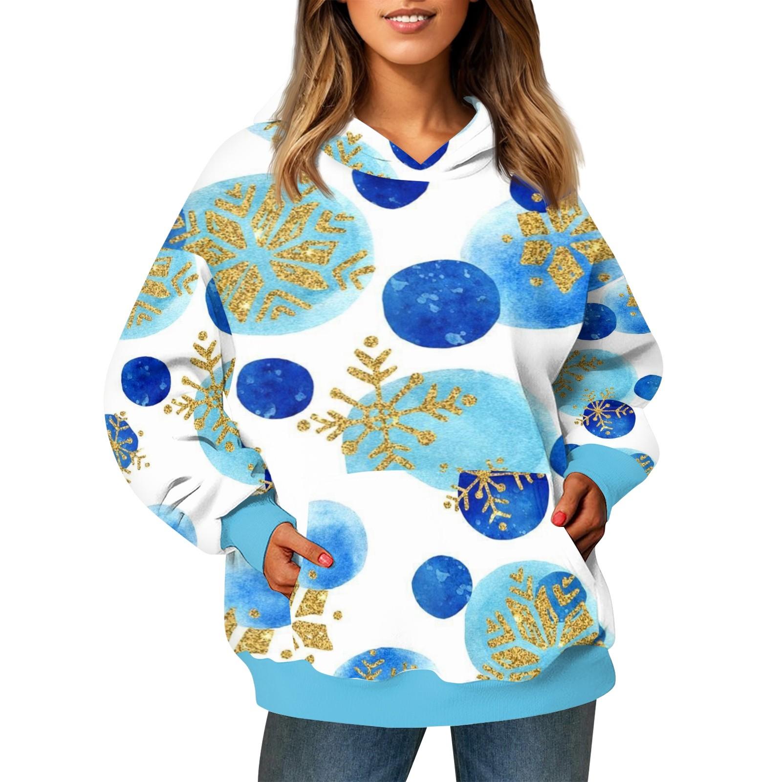 Женский модный свитер с длинными рукавами и рождественским принтом — фото 6