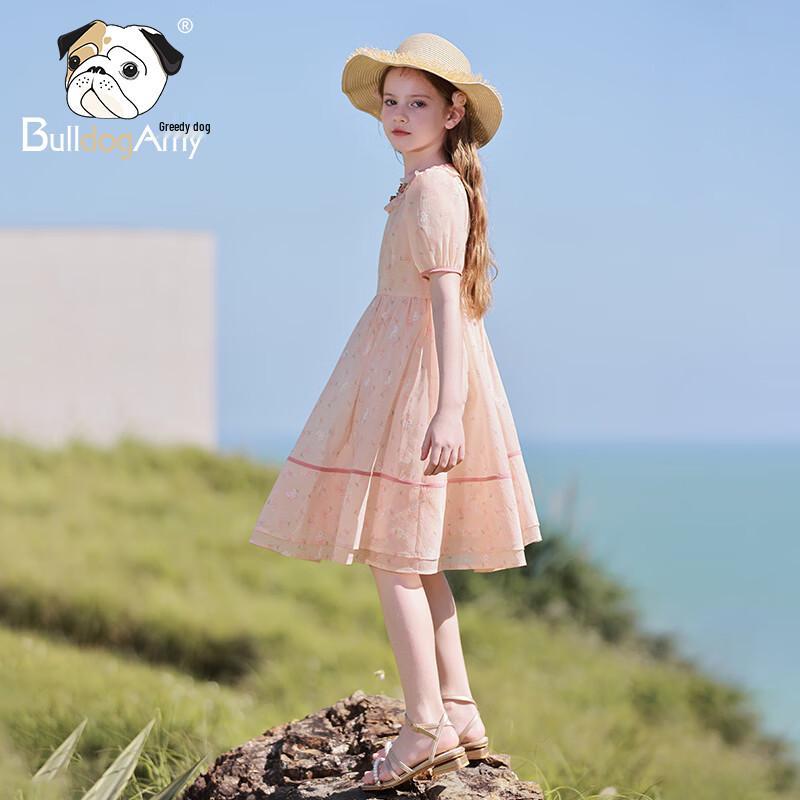 Chanzuigou Girls Lace Collar Floral Princess Dress 150