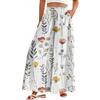 Women's Palazzo Pants Boho Floral Wide Leg Trousers Summer Beach High Waisted Flowy Pants With Pockets