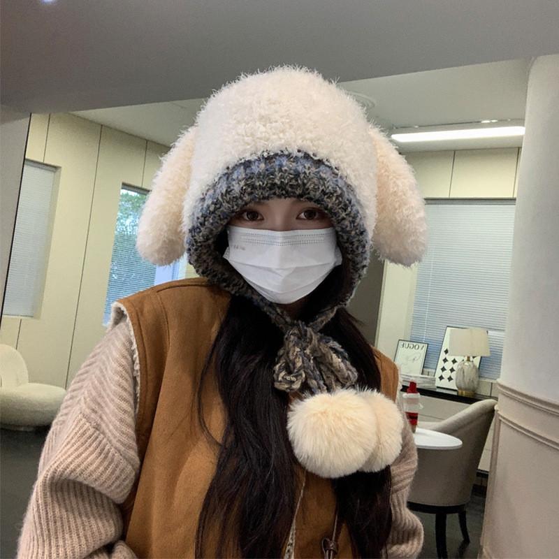 Cute Kids Knitted Bunny Ears Beanie With Warmth And Wind Protection