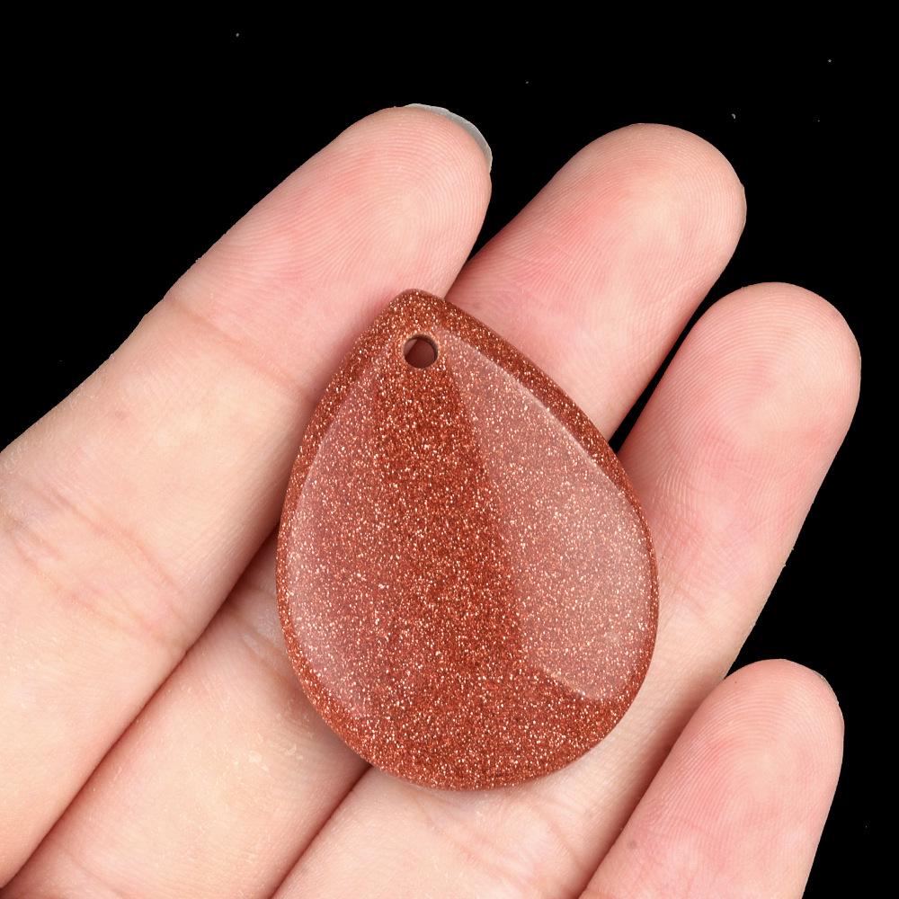 Natural Agate & Amethyst Crystal Pendant - Rose Quartz Water Drop, 25x33mm DIY Jewelry Charm