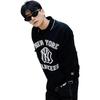 MLB New York Yankees Large Letter Pattern Printed Crew Neck College Style Pullover Sweatshirt Unisex sweatshirt Black 3AMTV0131-50BKS
