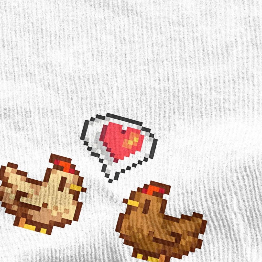 Herre T-skjorte Stardew Valley Kylling Kjærlighet T-skjorter Hip Hop Egendesignet Trykt Grafisk Strand T-skjorter Vintage Bomullstopper Pluss