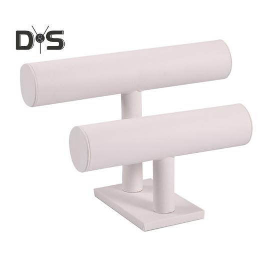 

Дворівнева підставка для браслетів Підставка для демонстрації браслетів, годинників, ювелірних виробів Настільна горизонтальна підставка для годинників для спальні, туалетного столика білий