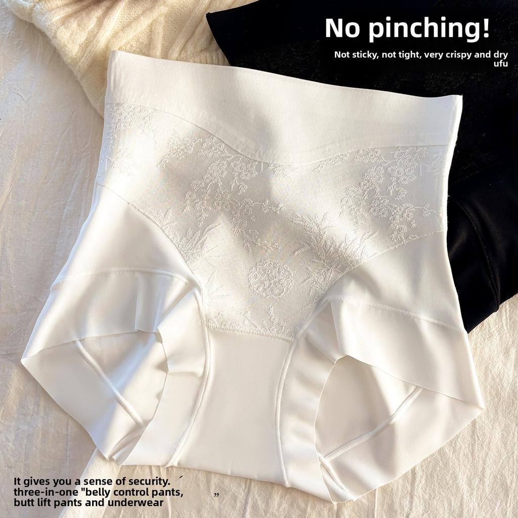 Ladies Spring and Autumn New Style Lace Jacquard Shape High Waist Triangle Briefs