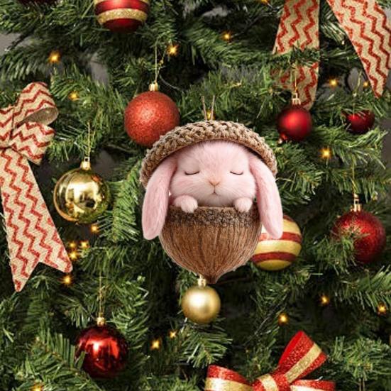 Pine Cone Animal Charm Easy to Hang Acrylic Christmas Hanging Decoration with Festive Theme Bright Color Animal Ornament