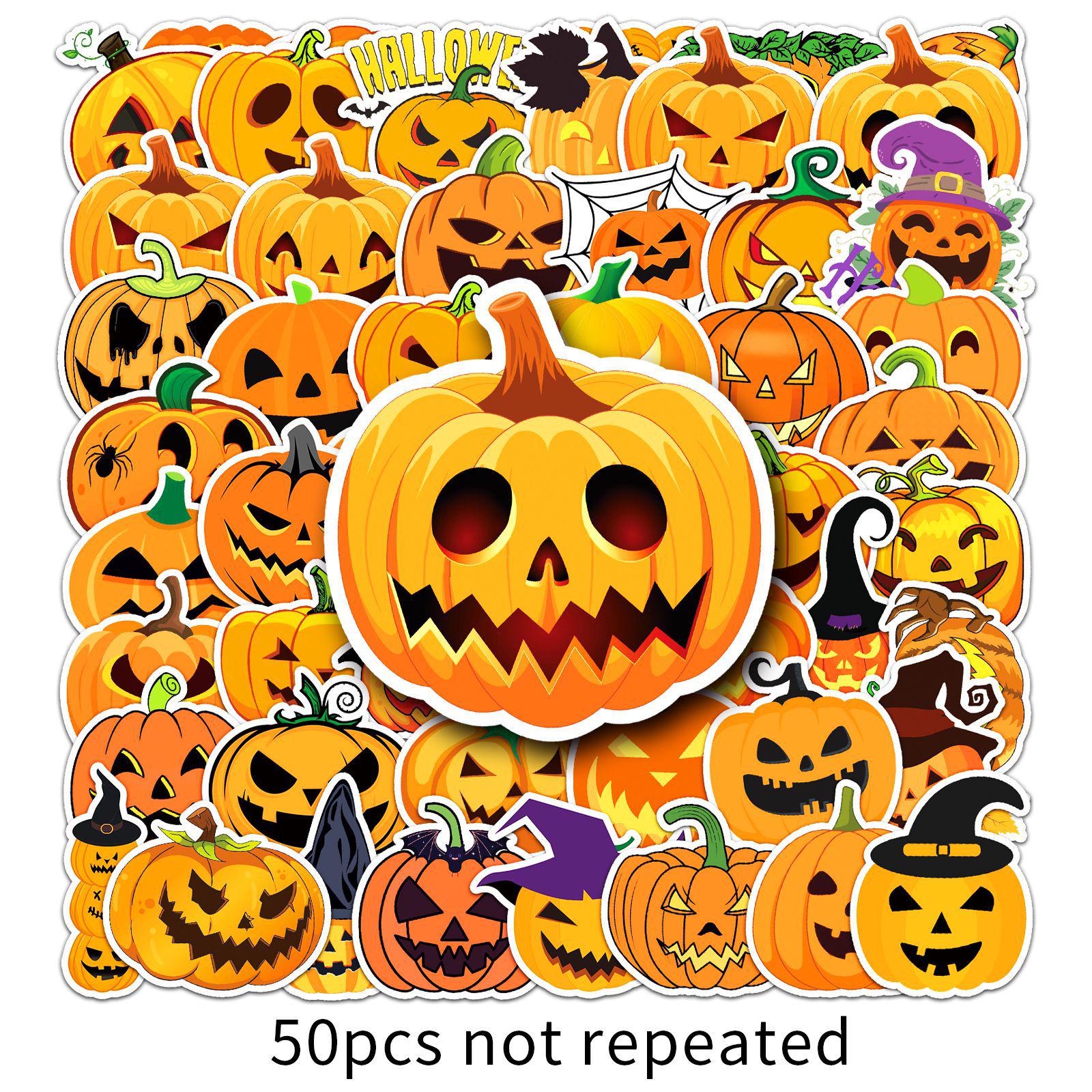 50 Halloween Pumpkin Graffiti Cartoon Festival Stickers for Phone Cases & Suitcases