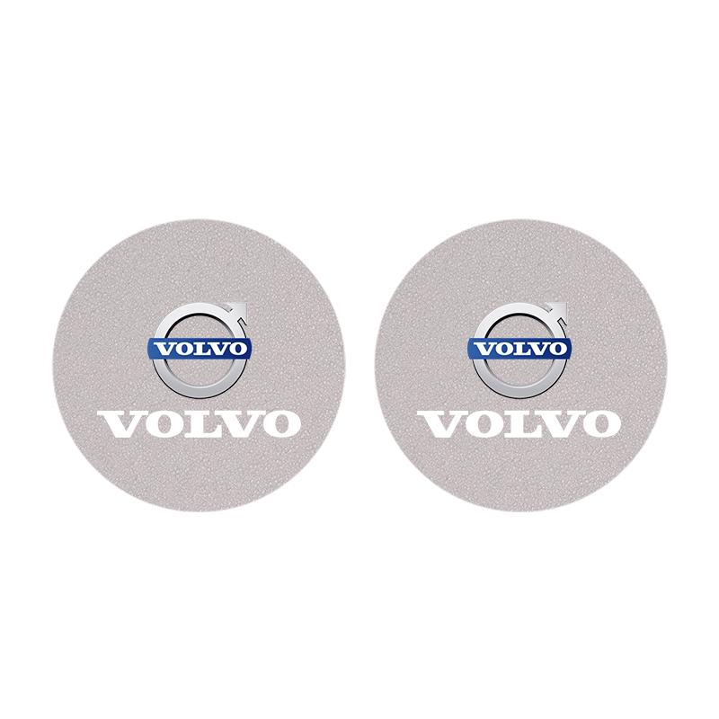 2Pcs Suede Car Coaster Mat Anti-slip Water Cup Pad For Volvo Rdesign XC90 V90 V60 XC60 XC40 V40 EC40 EX40 S60 S90 S80 V70 EX90