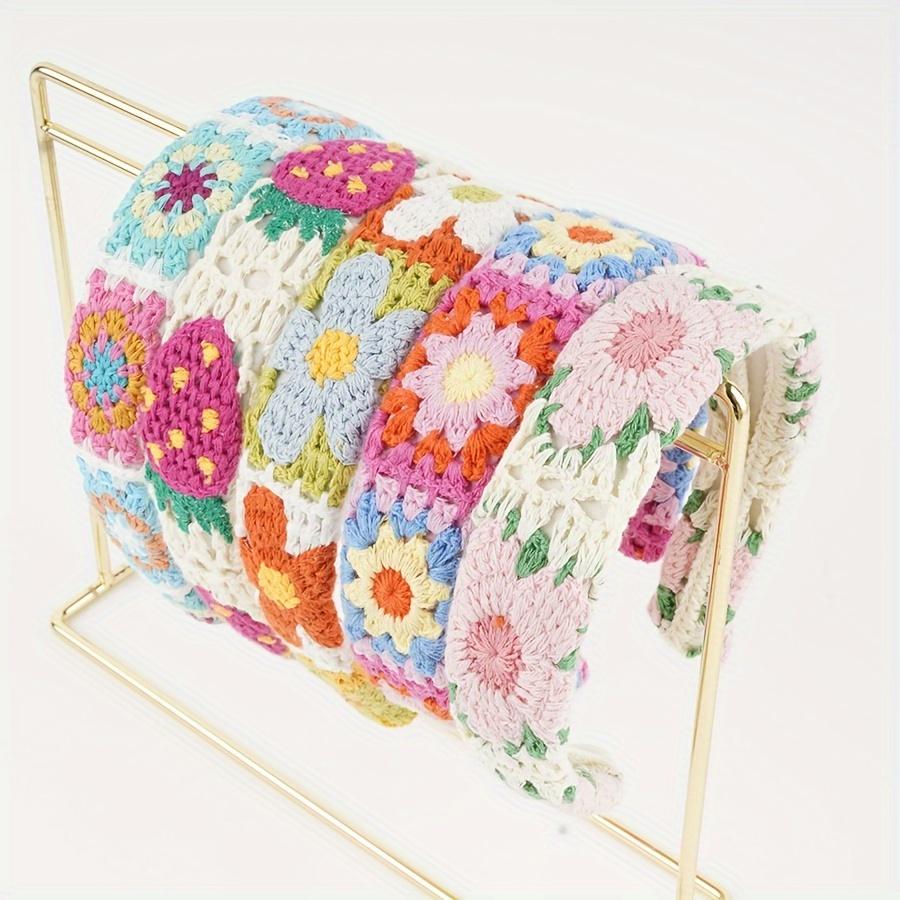 Boho-Chic Floral Knit Headband for Women - Cute & Stylish Hair Accessory, Perfect for Casual Attire