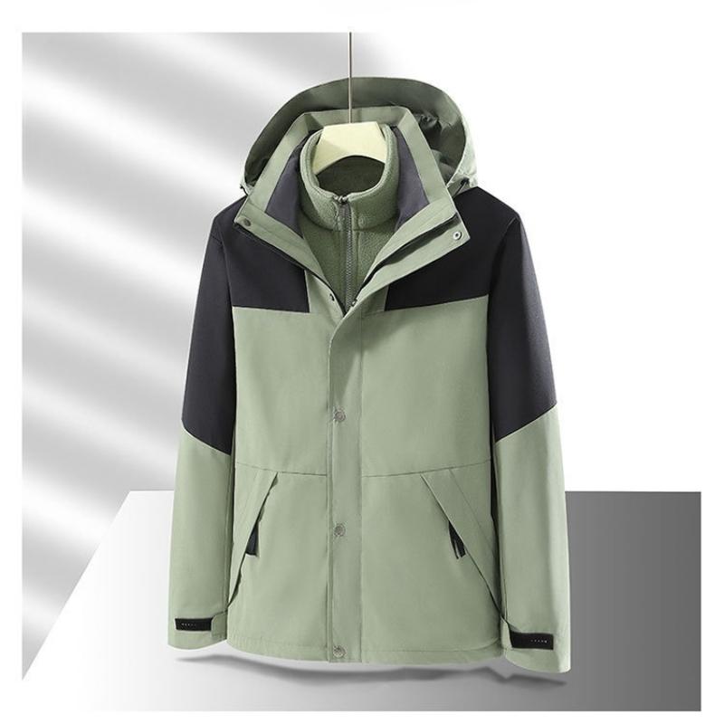 Veste d'extérieur pour couple, deux pièces détachables, automne et hiver, veste trois-en-un coupe-vent et imperméable