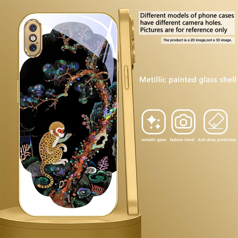 

Fantasy Rainbow Pine For IPhone 17Pro Max 16 17 Pro 15 Pro 14 13 Plus 12 Mini 11Pro Max XR 16E 17 Air Golden glass phone case iPhone Air