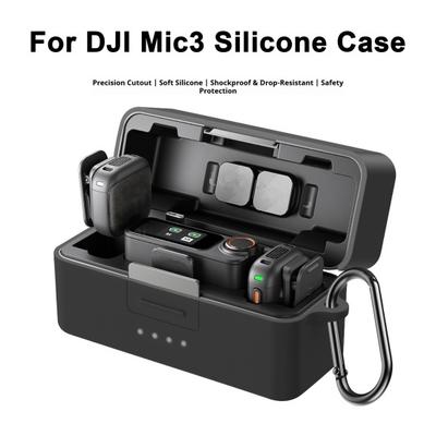 Silikonové ochranné pouzdro pro DJI Mic 3 Nárazuvzdorné Proti poškrábání Bezdrátový mikrofon Vysílač Přijímač Nabíjecí pouzdro Ochranný kryt