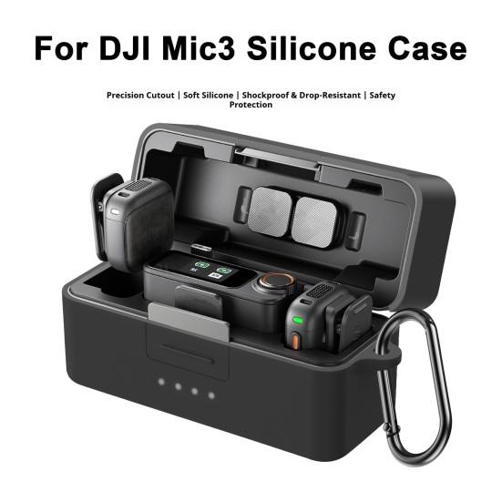 Funda Protectora de Silicona para DJI Mic 3 a Prueba de Golpes Anti-Arañazos Transmisor Receptor de Micrófono Inalámbrico Cubierta Protectora para Estuche de Carga