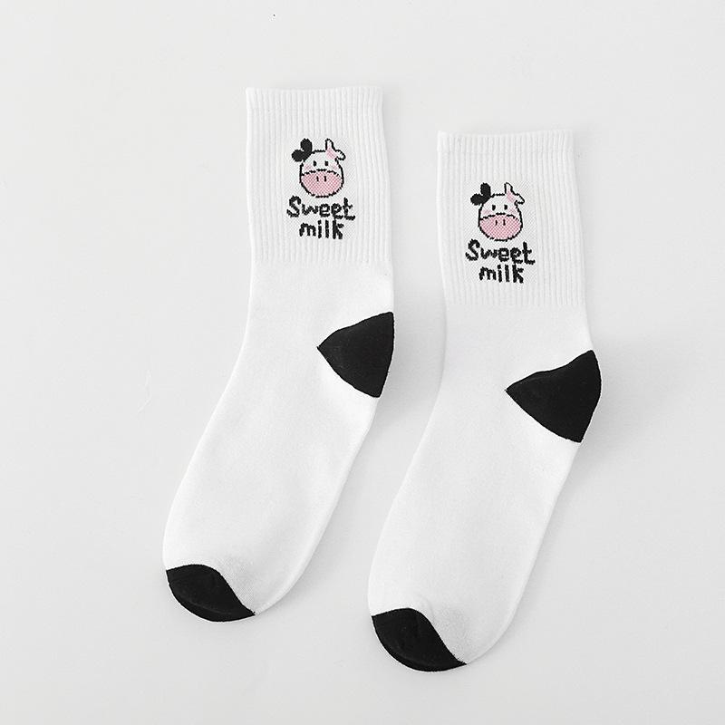 Lolita Skateboard Cotton Socks Women Cute Pattern Hip Hop Crew JK Socks Funny Novelty White Socks Cool Harajuku Designer Socks