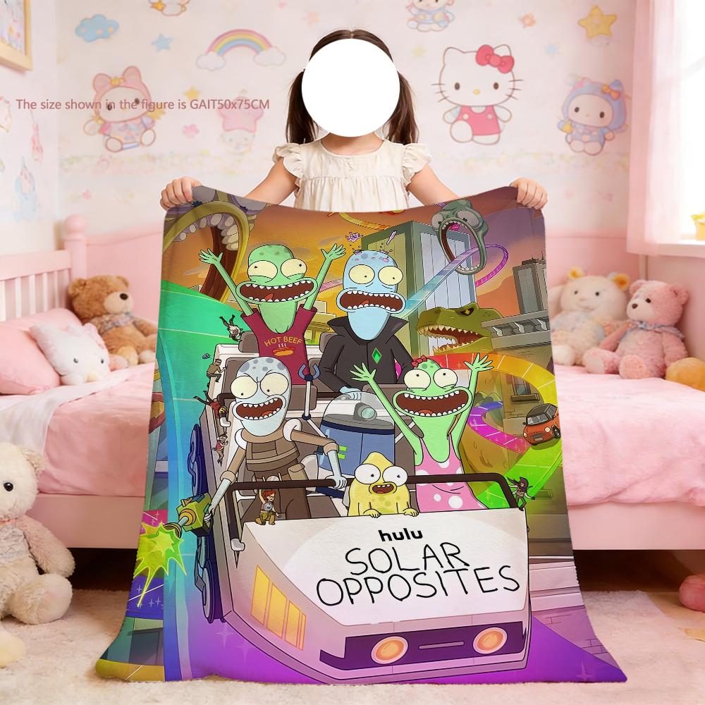 Blanket Funny For Soft Throw Blanket O-Opposites for Cartoon Picnic S-Solar Bed Sofa Home Bedroom Cozy Warm Comfortable