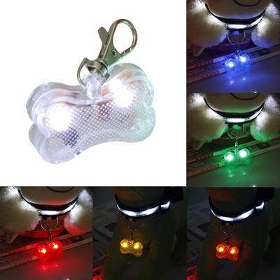 Hundemarke mit LED-Beleuchtung, Knochenform, Haustier-Sicherheitshalsband, Anhänger für Spaziergänge im Freien