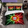 Portugal Football Pattern 3 Pieces Bedding Set Soft Microfiber Duvet Cover with Pillow Cases for Bedroom
