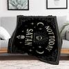 "Black Gothic 'Not Today Satan' Wall Art Print"Blanket Flannel Throw Blanket for Sofa, Bed, Travel, Camping, Office, Couch, Chair, And Bed G
