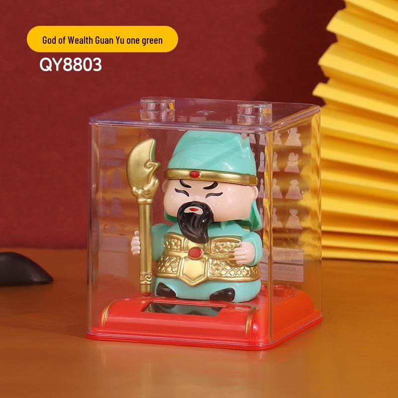 

335 New Small Solar Waving Lucky Cat Ornament for Cake, Home, or Car Decoration