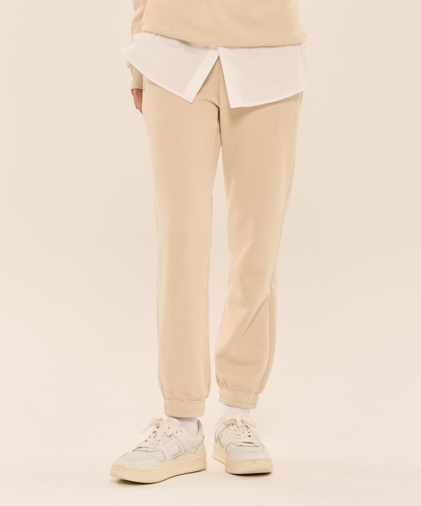 KAPPA Cotton Jogger Pants Unisex Ivory