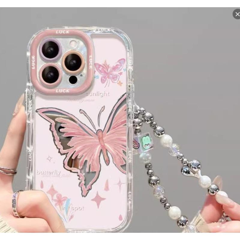 Cute Butterfly Suitable for Apple IPhone 16 Mobile Phone Case Huawei Mate60 Anti-fall Full Cover Protective Case Girl 15