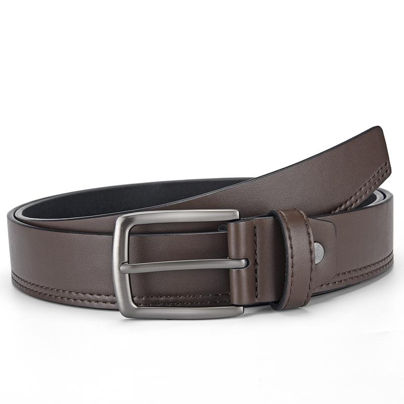 

Мужской ремень из искусственной кожи, мужской ремень из сплава с пряжкой, ремень 125cm темно-коричневого