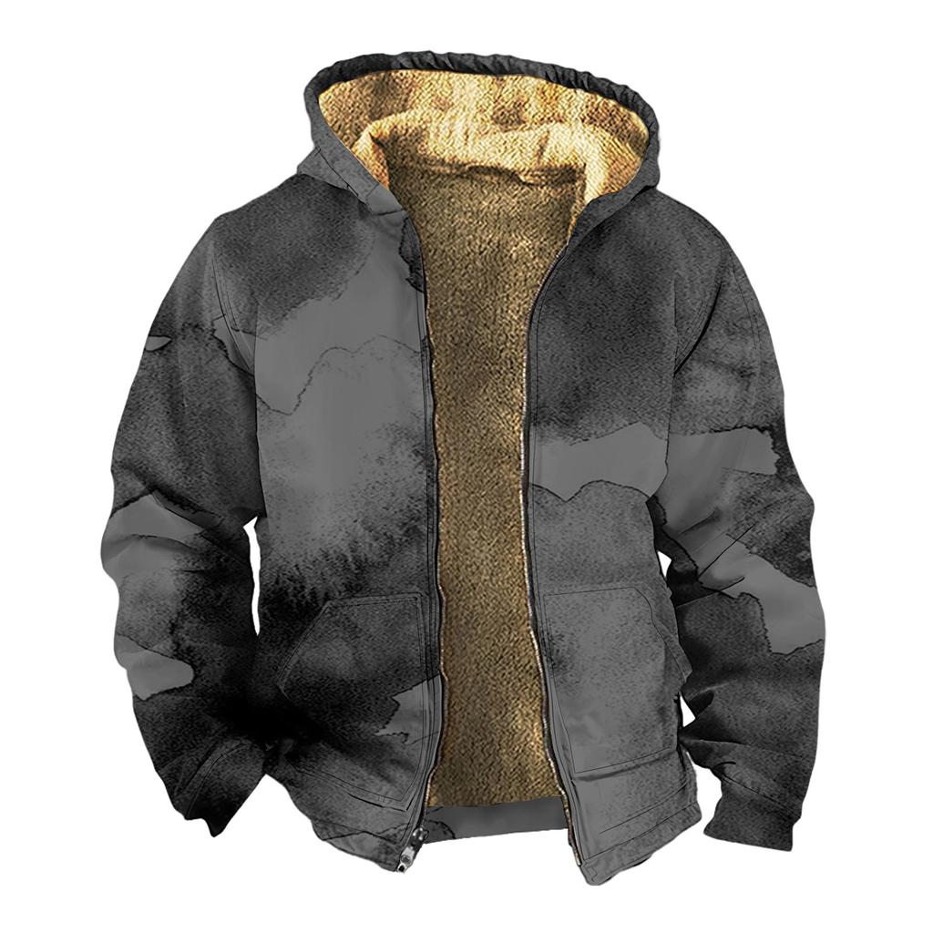 Mansjacka med dubbelficka förtjockad knapp med fickinsats bomullsjacka