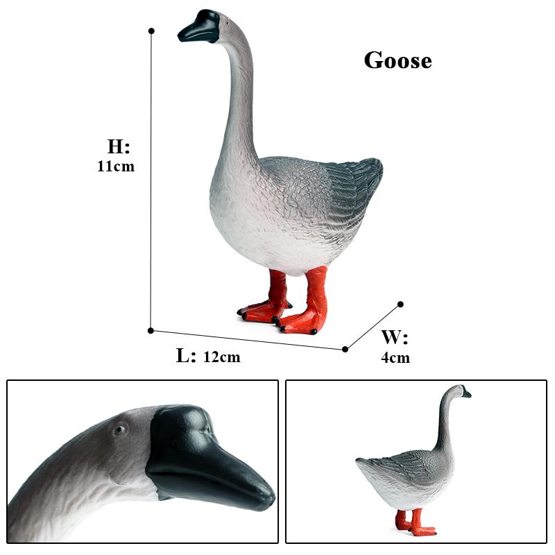 Oenux Simulation Cute Poultry Farm Animals Model Mandarin Duck Goose Swan Hen  Action Figures PVC Miniature Toy Gift For Kids