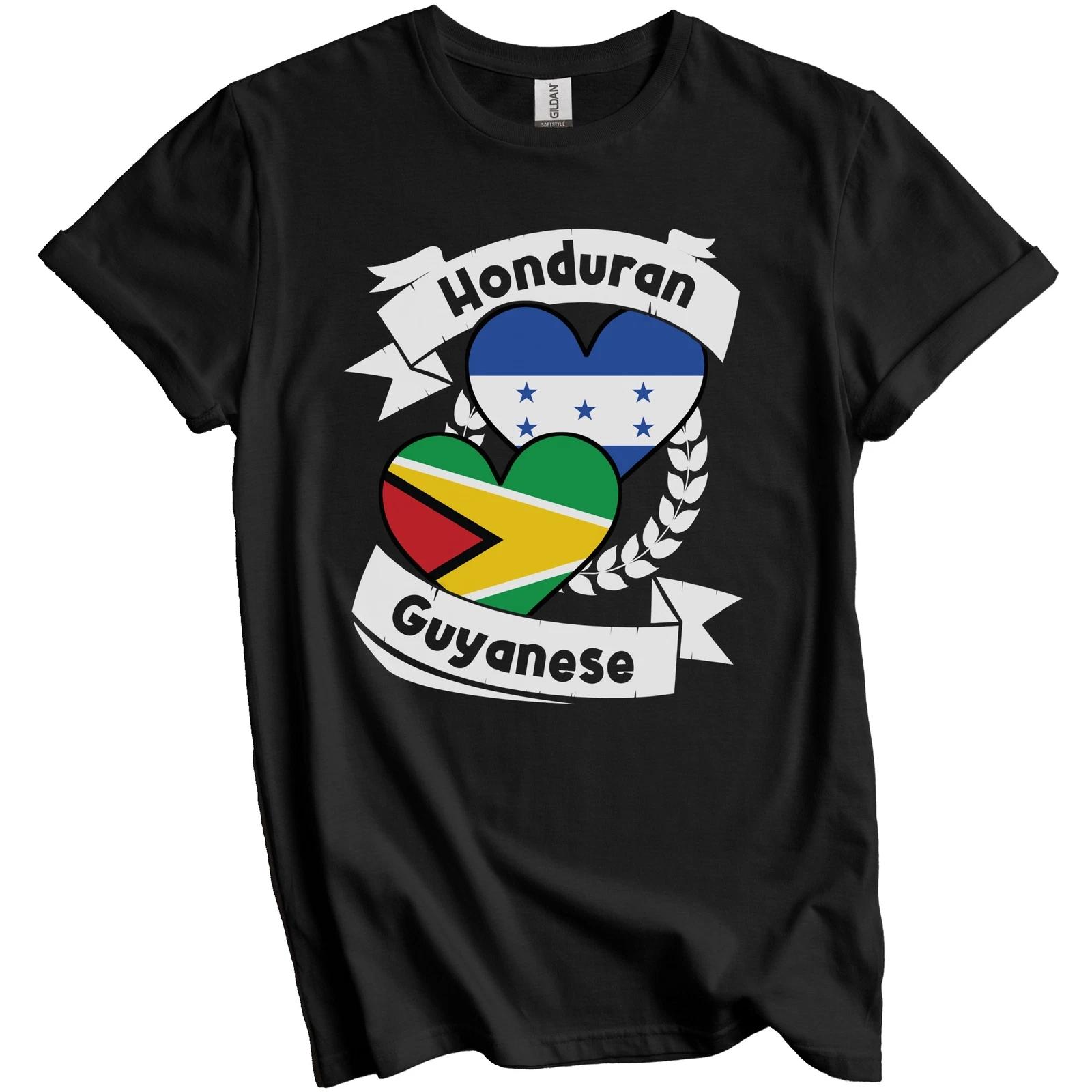 Honduran Guyanese Heart Flags Honduras Guyana T-Shirt XL