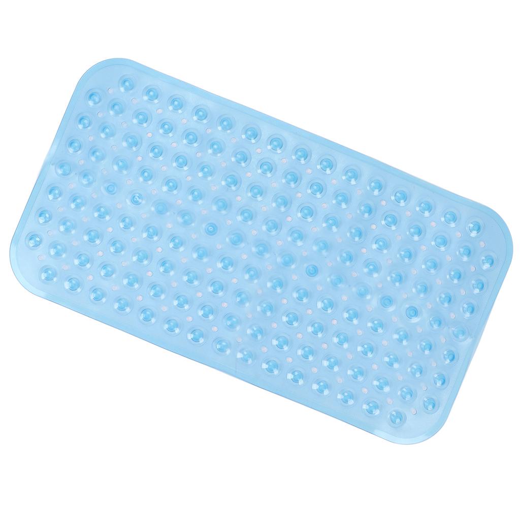 Bathtub Shower Mat PVC Prevent Slip Drain Holes Bendable Bathroom Floor Mat Home Hotel Use Transparent Blue38 X 70cm