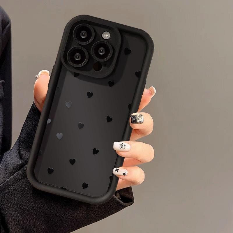 Einfache Liebesherz Hülle Für iPhone 14 Pro Hüllen iPhone 17 16 15 11 12 13 Pro Max 14 15 Plus 17 7 8 X XR XS Max Weiche Silikonhülle
