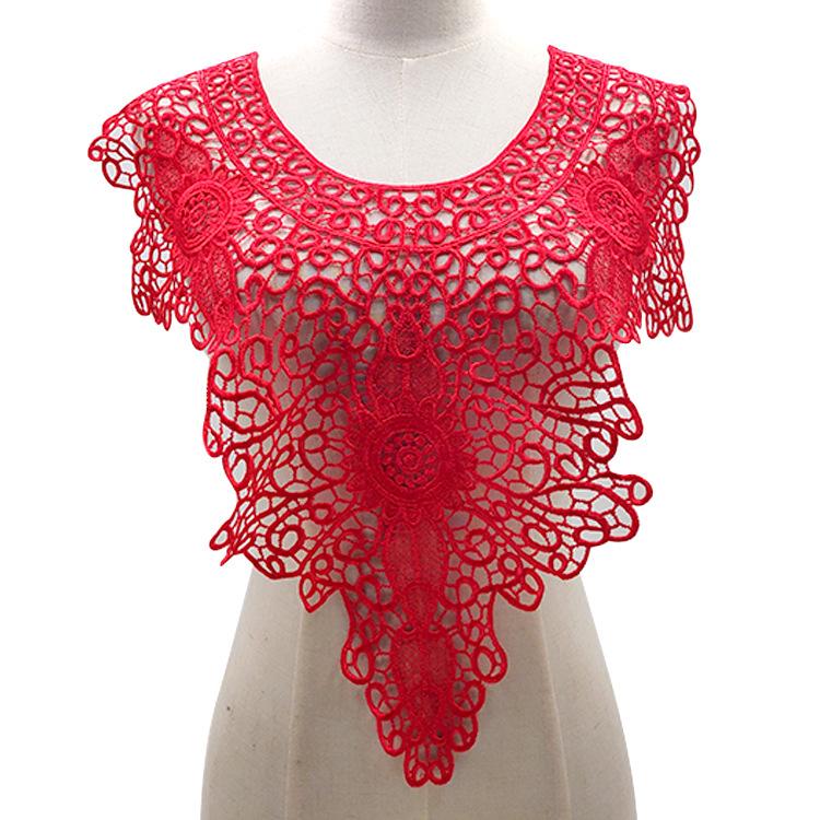 Water-soluble collar, hollow fake collar, embroidered collar DIY lace accessories, polyester silk embroidered corsage