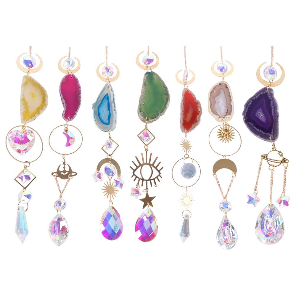 Original Stone Crystal Sun Catcher Natural Wind Chime Pendant Funny Rainbow Maker  Living Room