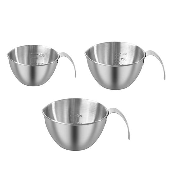 304 Stainless Steel Measuring Cup with Handle Scale Large Capacity Multifunction Egg Liquid Mixing Bowl Kitchen Supplies