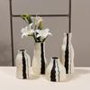 Keramikvase Geometrische Streifen Welle Handgefertigt Unregelmäßige Vase Blumentopf Blumenarrangement Zubehör Heimdekoration