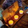 Wooden Tarot Card Holder Crystal Stone Moon Star Display Organizer