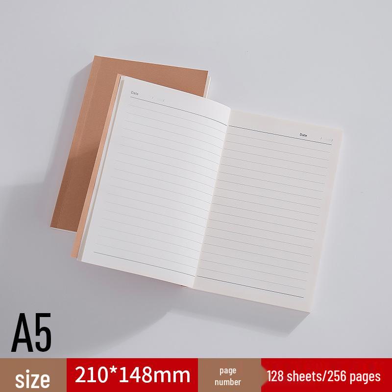 A5 Kraft Paper Notebook: Blank/Lined, B5 Notepad, Foldable Sketchbook for Students