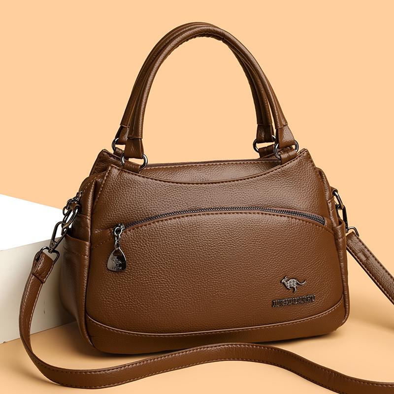 Women's Bag Middle-Aged Mother Bag Pu Shoulder Messenger Bag Handbag