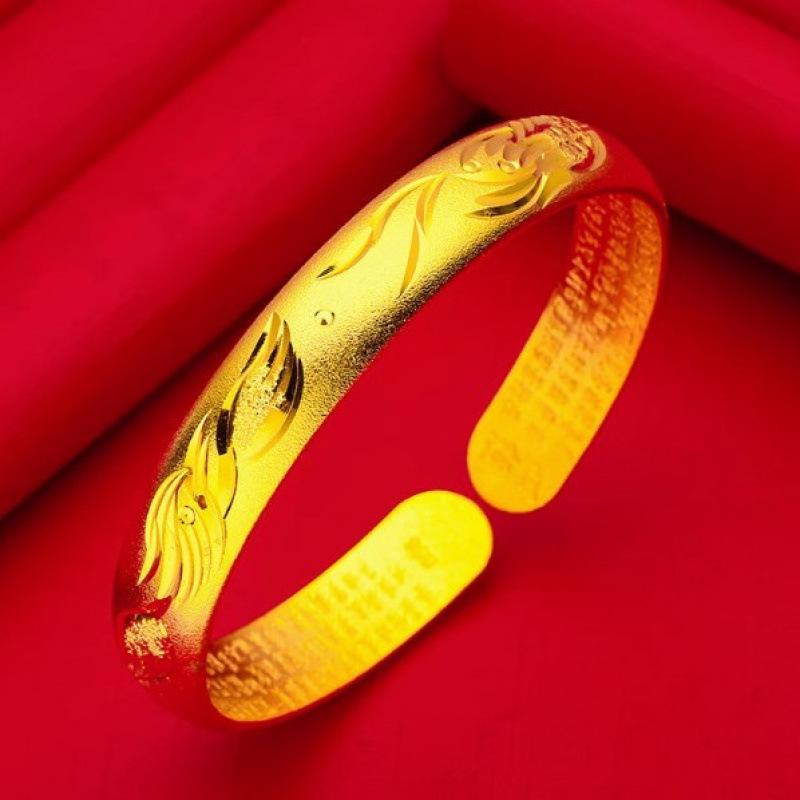 Ethnic Style Gold-Plated Women's Bracelet - Versatile Chinese Wedding Gift Jewelry