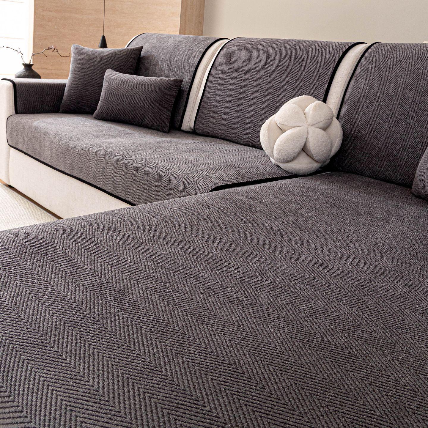 

All-Seasons Universal Fabric Sofa Cover Pad Striped Simple Modern Combination Sofa Cover Mats Green Home Decoration Solid Color 70x70cm 1pcs светло-серый