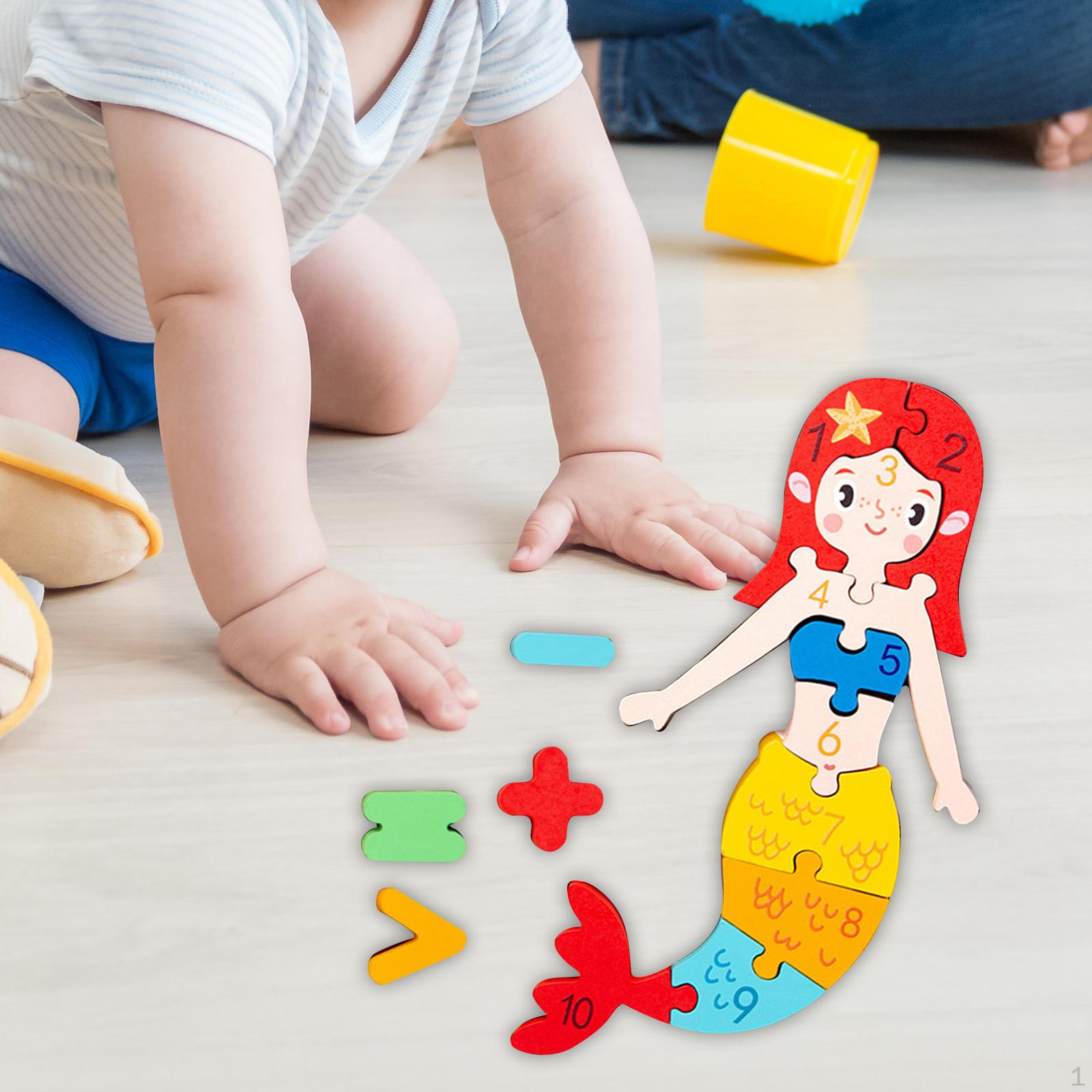 

Цифровые блоки Игрушки Деревянные пазлы Животные Детские пазлы для детского сада Mermaid