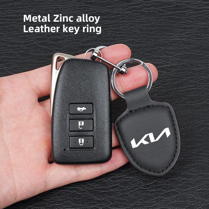 Car Keychain Shield Leather Keyring Car Motorcycle Keyring Holder For KIA K5 K9 Sorento Ceed Sportage Carnival Stinger Forte K4 Zpjm80