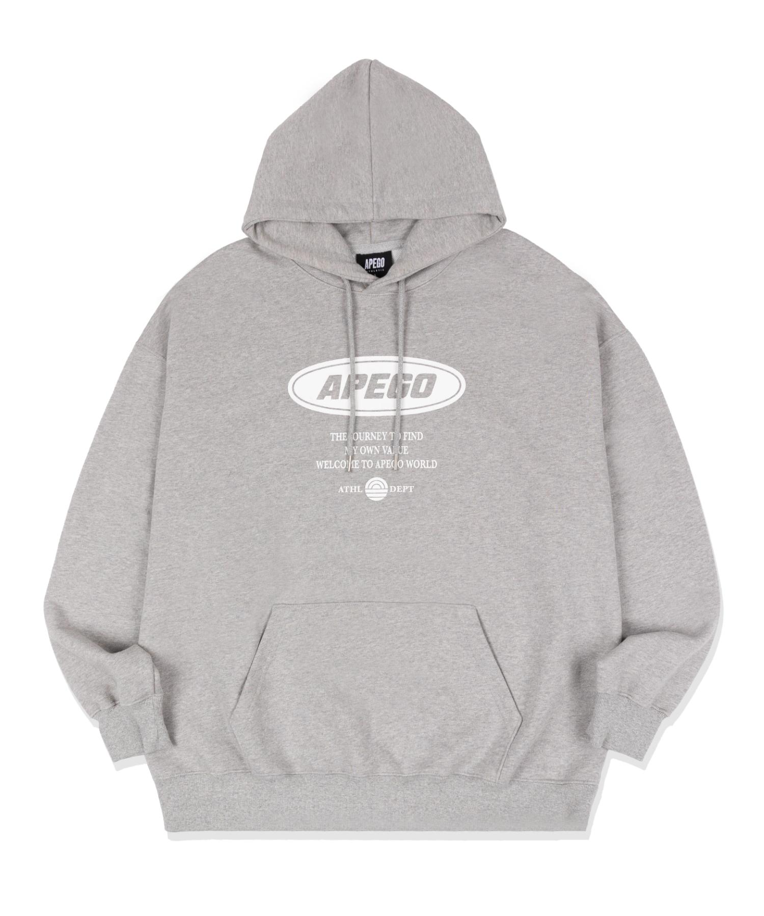 Apego Sports Oval Logo Oversized Hoodie Gray L