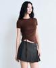 Musinsa Standard Woman Women'S Low Rise Buckle Pleated Mini Skirt [Gray]