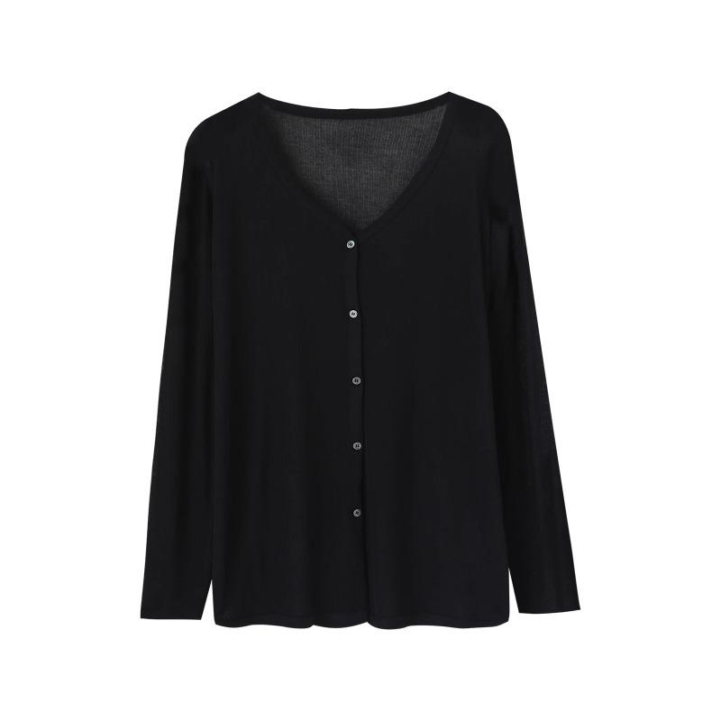 

Women s Cardigan New V-neck Long Sleeved Female Shirt Female Jumpers Sun Protection Woman Top Spring Summer XXXL