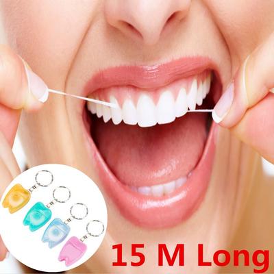 Dentální nit na čištění zubů Sada pro péči o ústní dutinu Dentální hygiena Vůně máty Přenosný přívěsek na zuby C