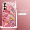 Pink gold texture PhoneCase for Samsung Galaxy S26 S25 S24 S23 S22 FE Ultra Plus Built-in glass feel bare machine Women's style