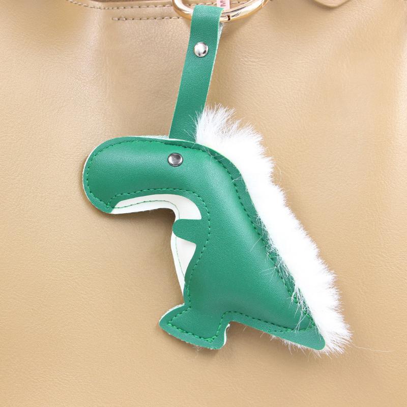 Frauen Mädchen Anhänger Kreative Schlüssel Ringe Halter Niedlichen Cartoon Dinosaurier Tasche Dekorationen PU Leder Dekorative Geschenk Zubehör