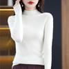 Maglione pullover per donna a maniche lunghe, maglione a mezza manica con collo alto